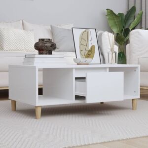 vidaXL Mesa de centro madera contrachapada blanco 90x50x36,5 cm