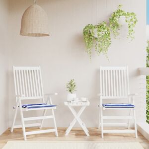 vidaXL Cojines silla jardín 2uds tela a rayas azul y blanco 50x50x3 cm