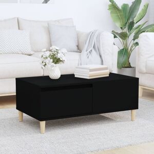 vidaXL Mesa de centro madera contrachapada negro 90x50x36,5 cm