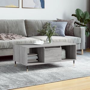 vidaXL Mesa de centro madera contrachapada gris Sonoma 90x50x36,5 cm