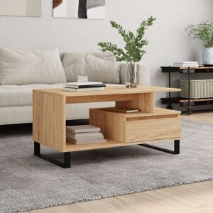 vidaXL Mesa de centro madera contrachapada roble Sonoma 90x49x45 cm