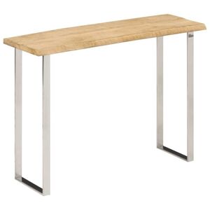 vidaXL Mesa consola con borde natural madera mango maciza 105x33x76 cm