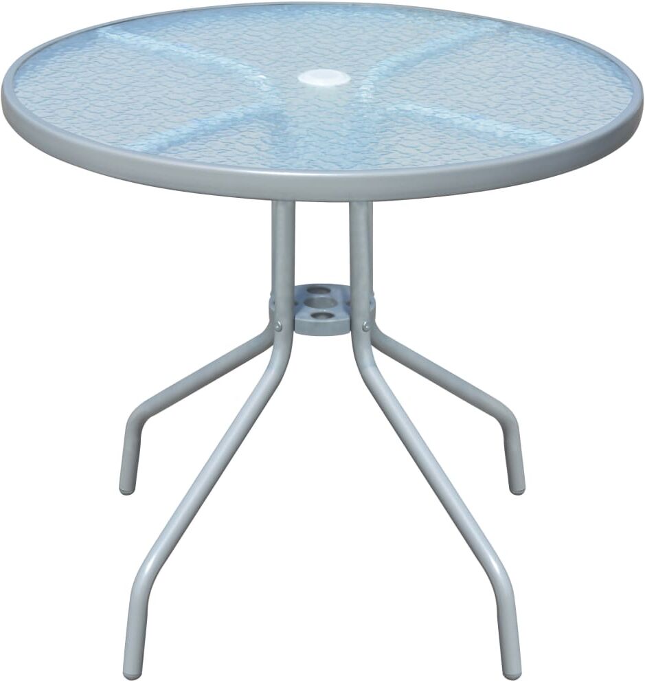 vidaXL Mesa de jardín bistro de acero gris 80x71 cm