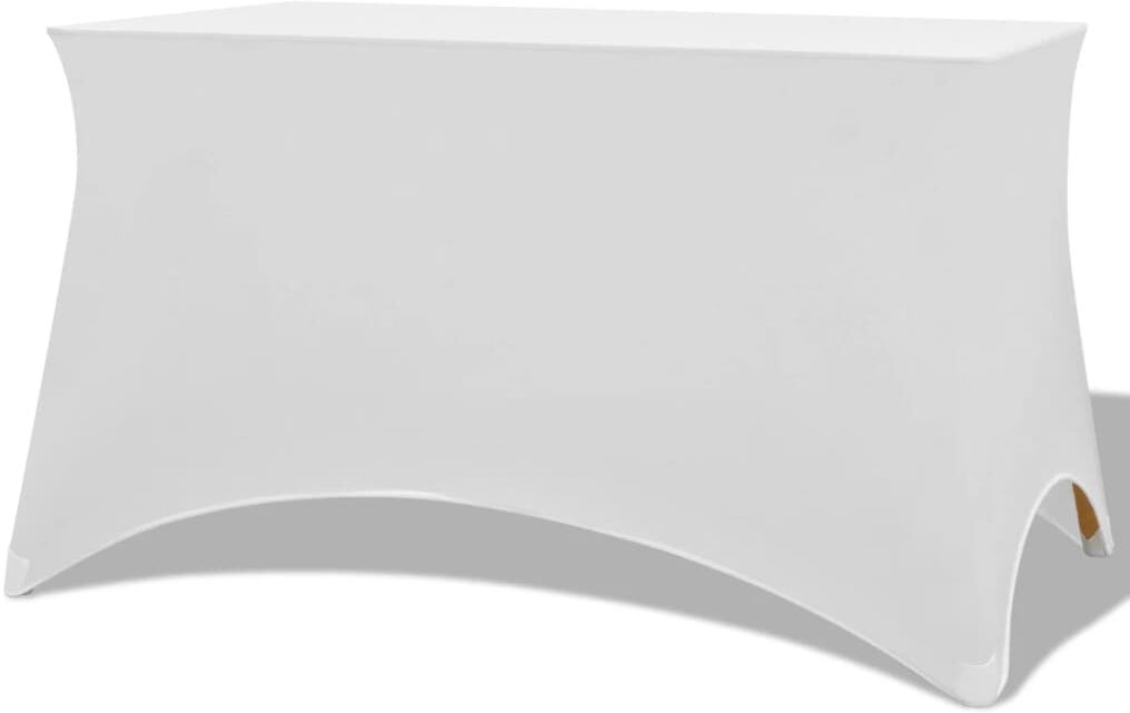 vidaXL Funda elástica para mesa 2 uds 120x60,5x74 blanco