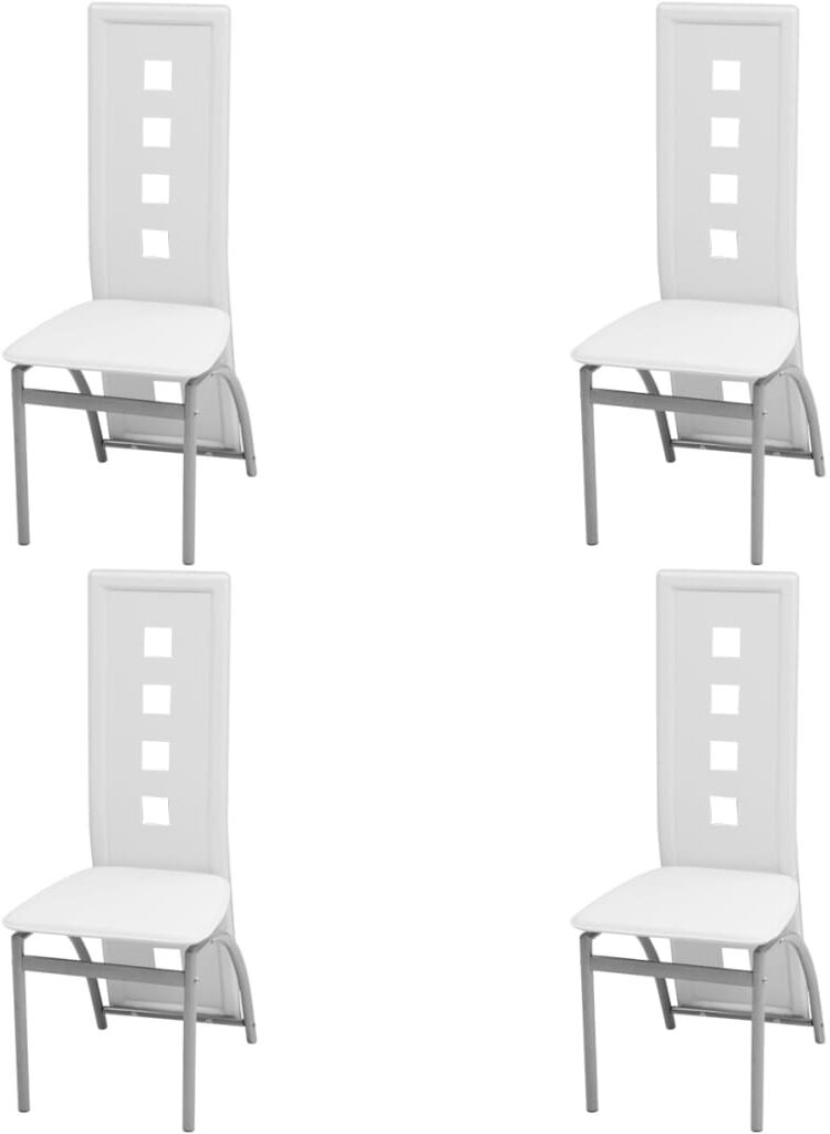 vidaXL Sillas de comedor 4 unidades cuero sintético blanco