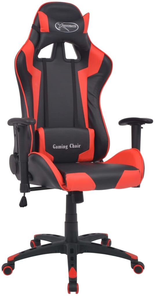 vidaXL Silla de escritorio reclinable Racing de cuero artificial roja