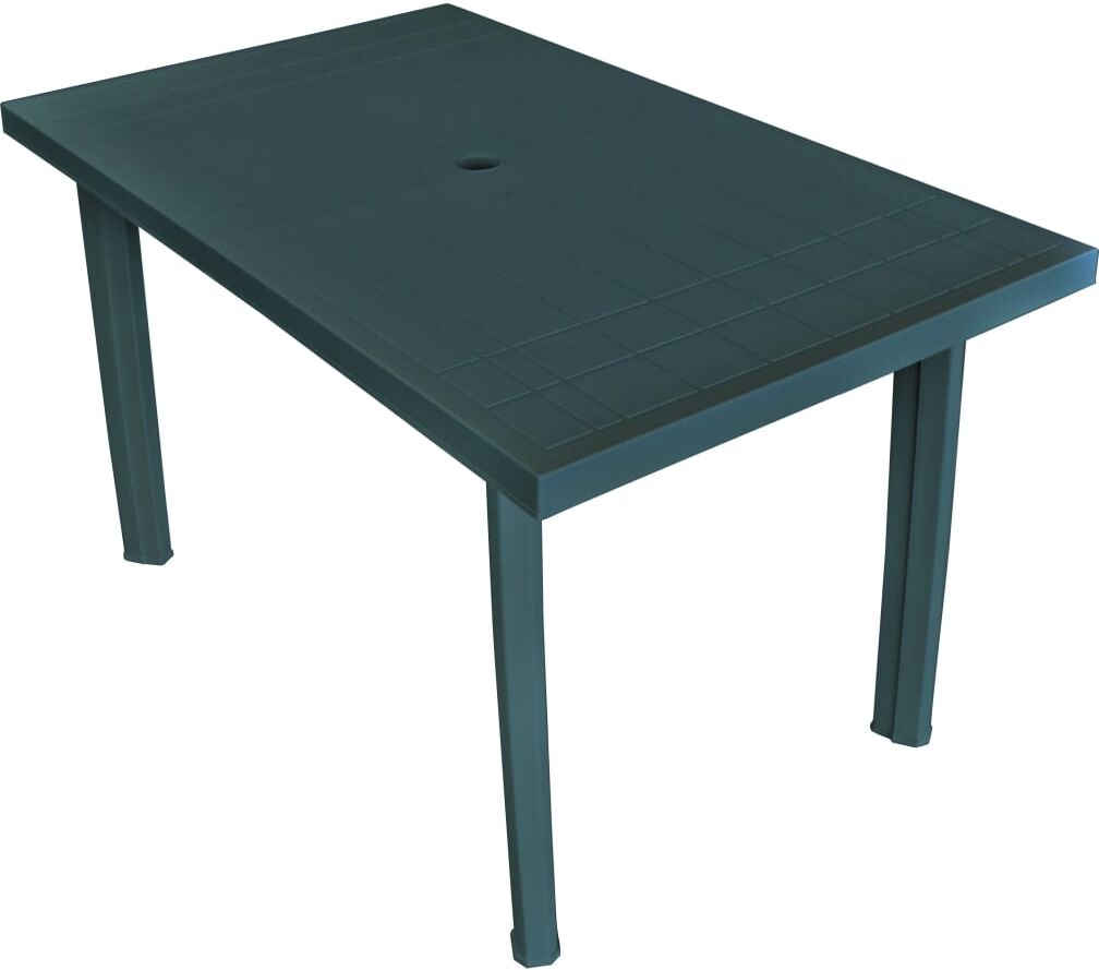 vidaXL Mesa de jardín 126x76x72 cm plástico verde