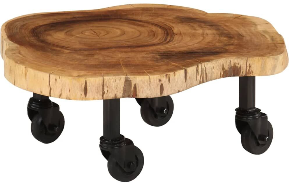 vidaXL Mesa de centro de madera de acacia maciza 60x55x25 cm