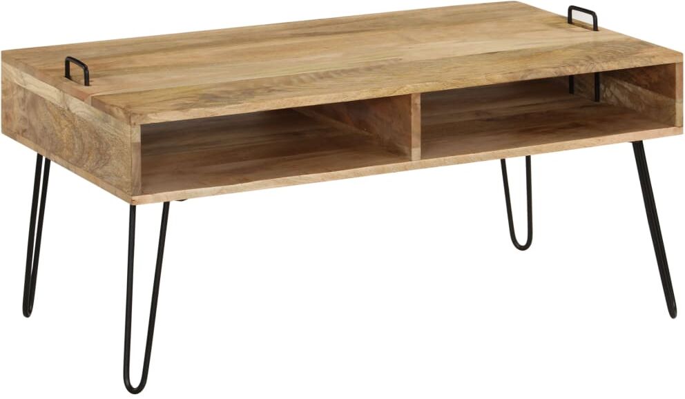 vidaXL Mesa de centro de madera maciza de mango 100x60x45 cm