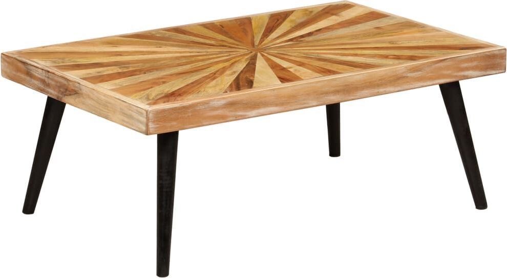 vidaXL Mesa de centro de madera de mango maciza 90x55x36 cm