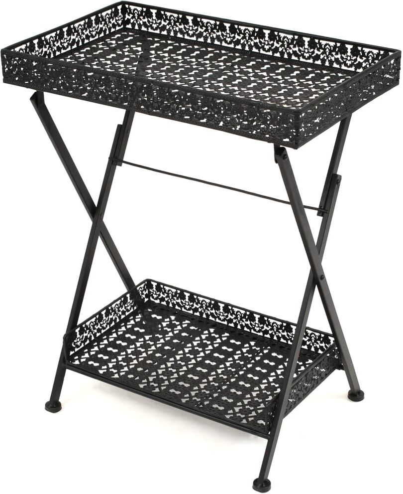 vidaXL Mesa de centro plegable estilo vintage metal 58x35x72 cm negro