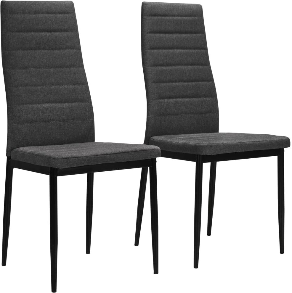 vidaXL Sillas de comedor 2 unidades tela gris oscuro