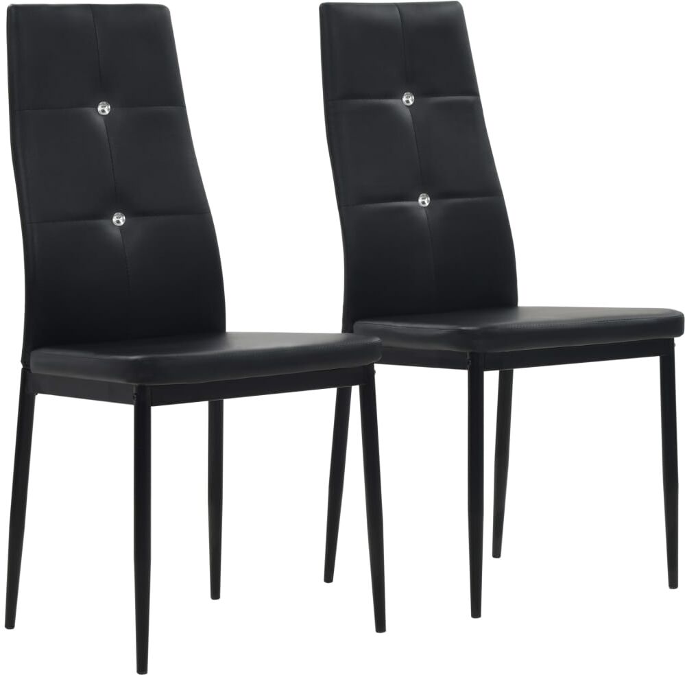 vidaXL Sillas de comedor 2 unidades cuero sintético negro