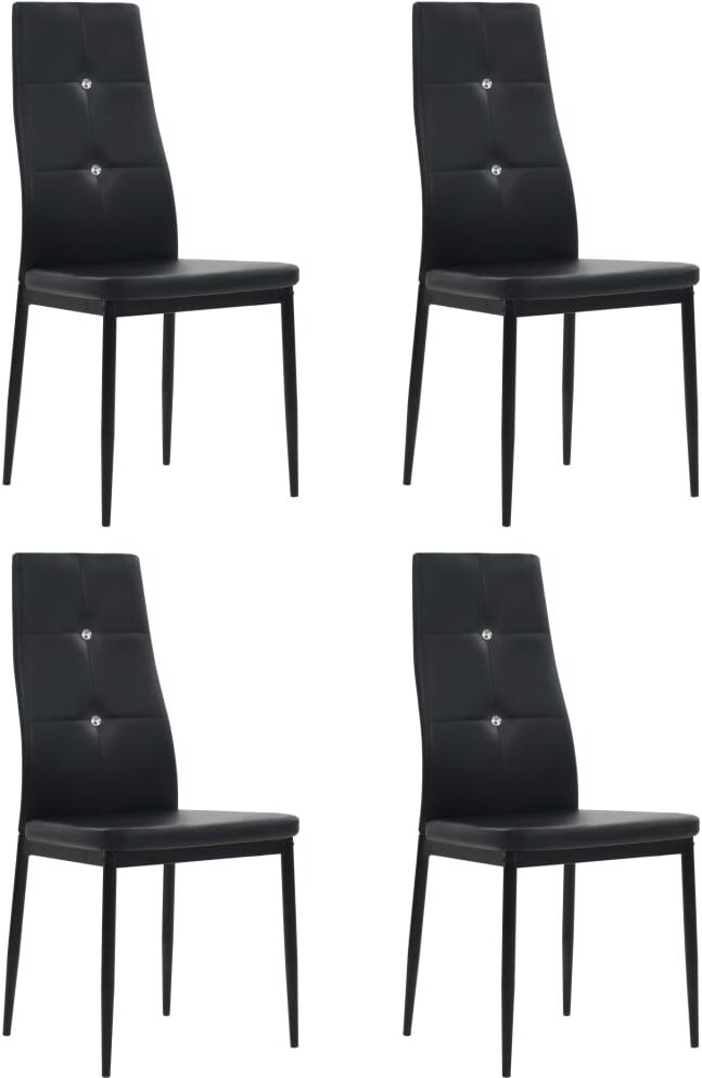 vidaXL Sillas de comedor 4 unidades cuero sintético negro