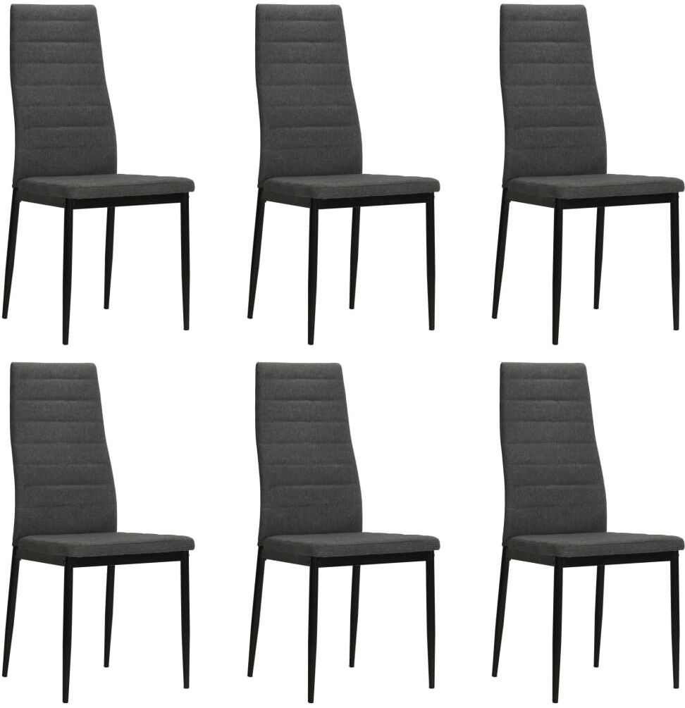 vidaXL Sillas de comedor 6 unidades tela gris oscura