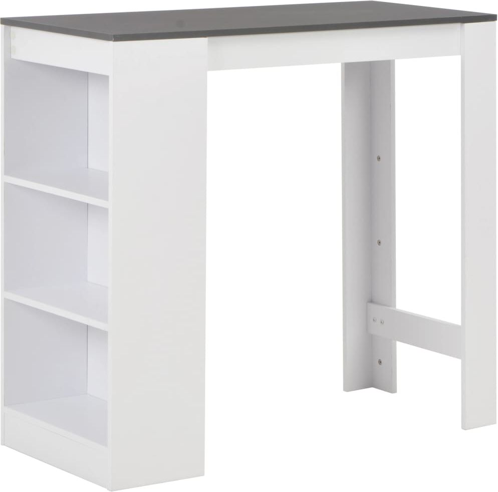 vidaXL Mesa alta de cocina con estantería blanca 110x50x103 cm