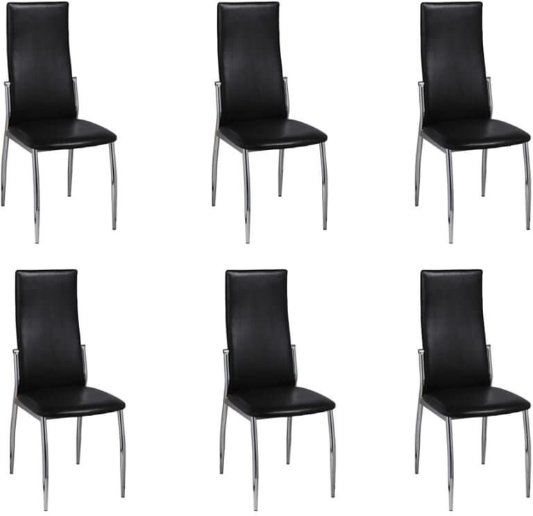 vidaXL Sillas de comedor 6 unidades cuero sintético negro