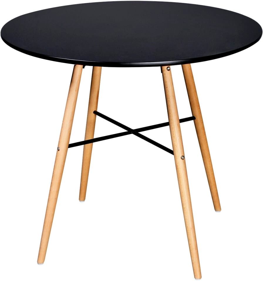 vidaXL Mesa de comedor redonda MDF negra