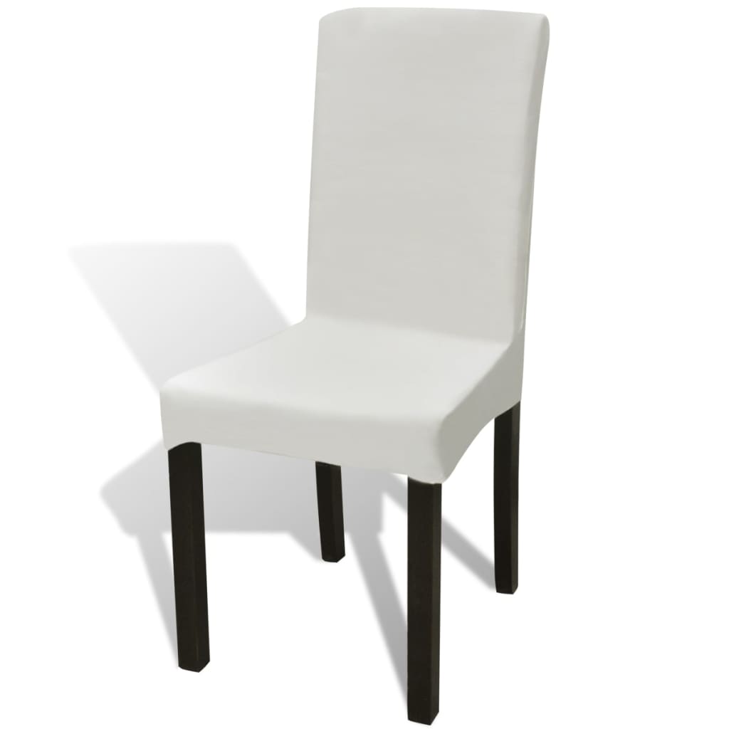 vidaXL Funda para silla elástica recta 6 unidades crema