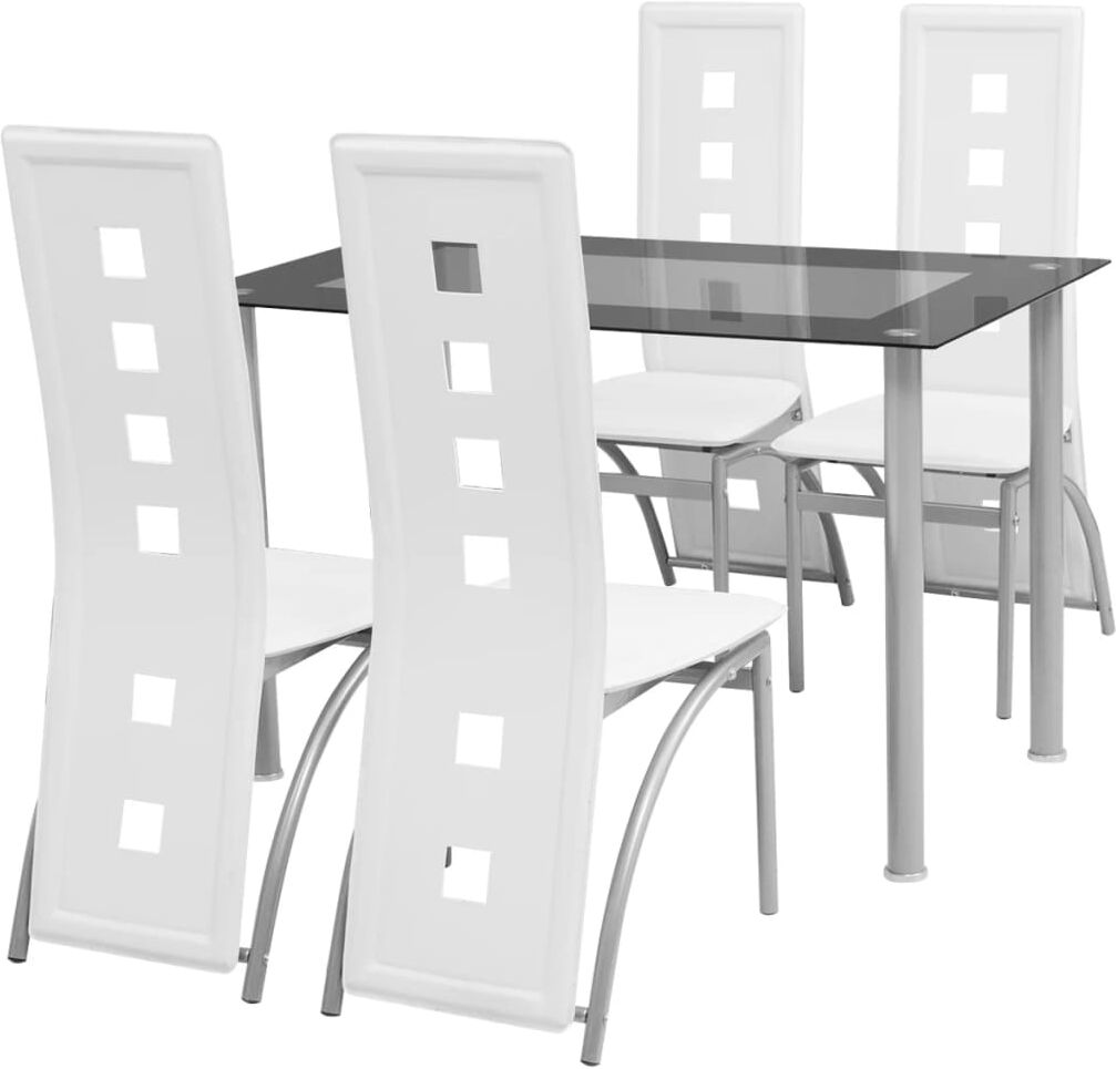 vidaXL Conjunto de comedor de cinco piezas blanco