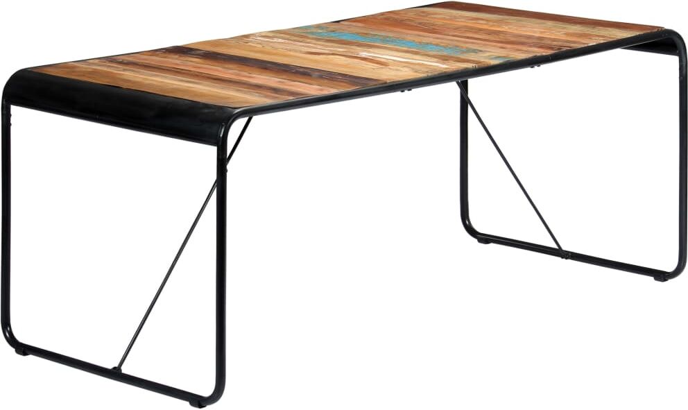 vidaXL Mesa de comedor de madera maciza reciclada 180x90x76 cm