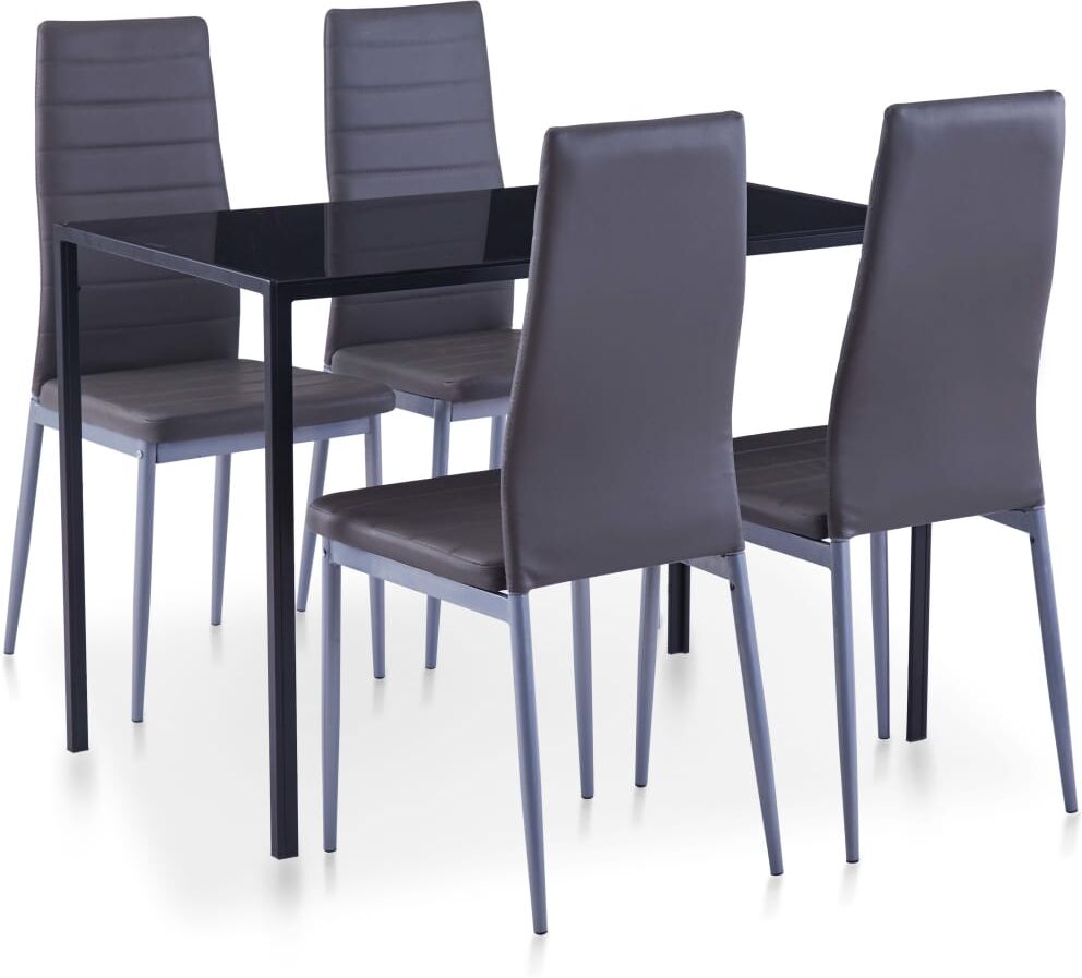 vidaXL Conjunto de mesa y sillas de comedor 5 piezas gris