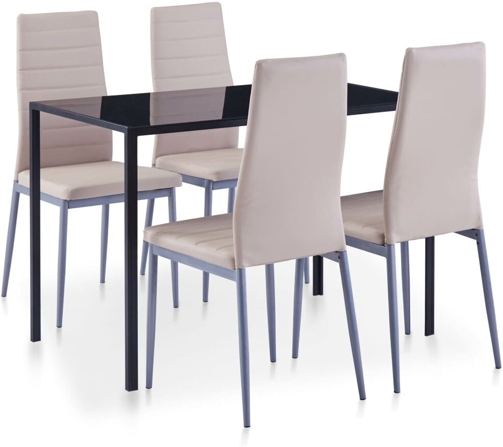 vidaXL Conjunto de mesa y sillas de comedor 5 piezas color capuchino