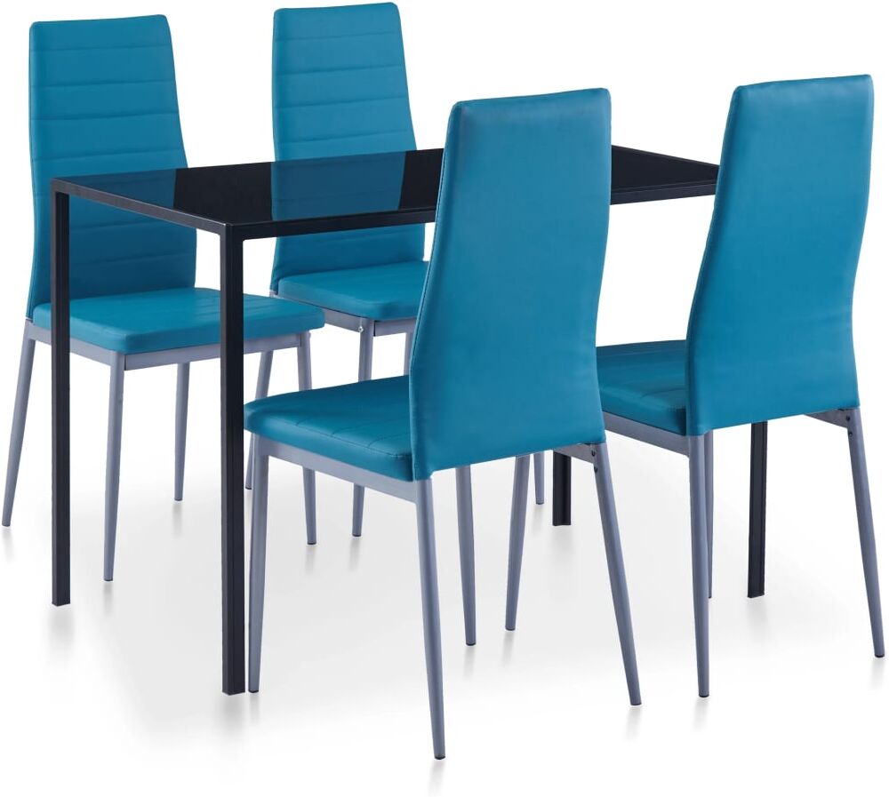 vidaXL Conjunto de mesa y sillas de comedor 5 piezas azul