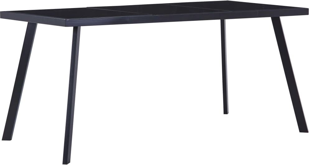 vidaXL Mesa de comedor de vidrio templado negro 180x90x75 cm