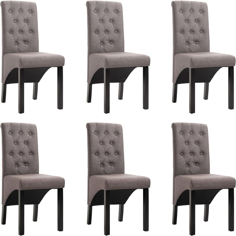 vidaXL Sillas de comedor 6 unidades de tela gris taupe