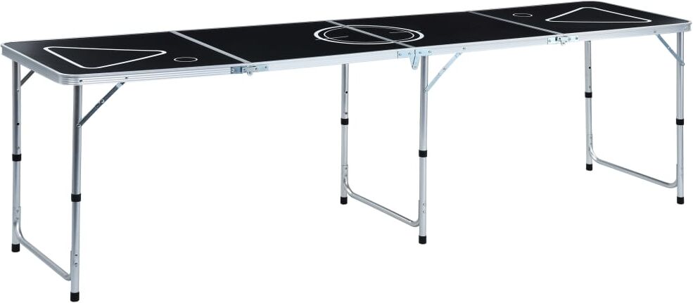 vidaXL Mesa de beer pong plegable negro 240 cm