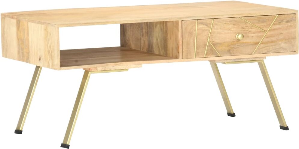 vidaXL Mesa de centro de madera maciza de mango 95x50x42 cm