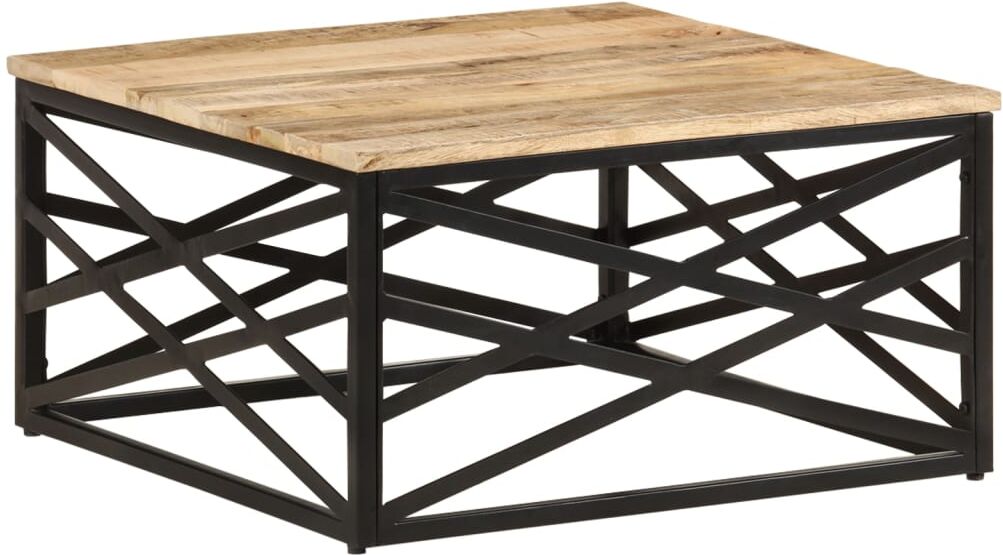 vidaXL Mesa de centro de madera maciza de mango 68x68x35 cm