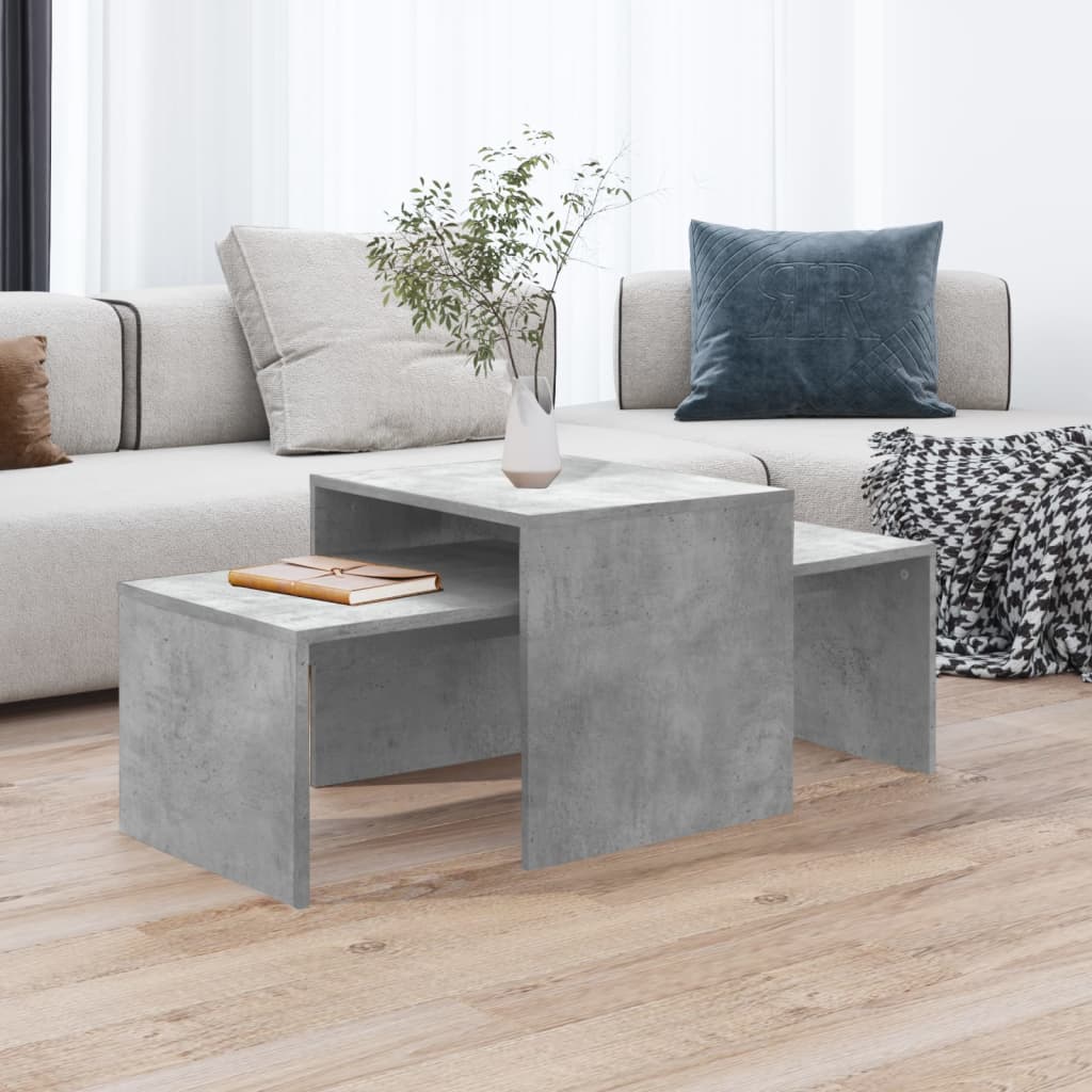 vidaXL Mesa de centro madera contrachapada gris hormigón 100x48x40 cm