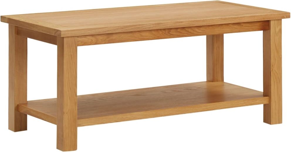 vidaXL Mesa de centro de madera maciza de roble 90x45x40cm