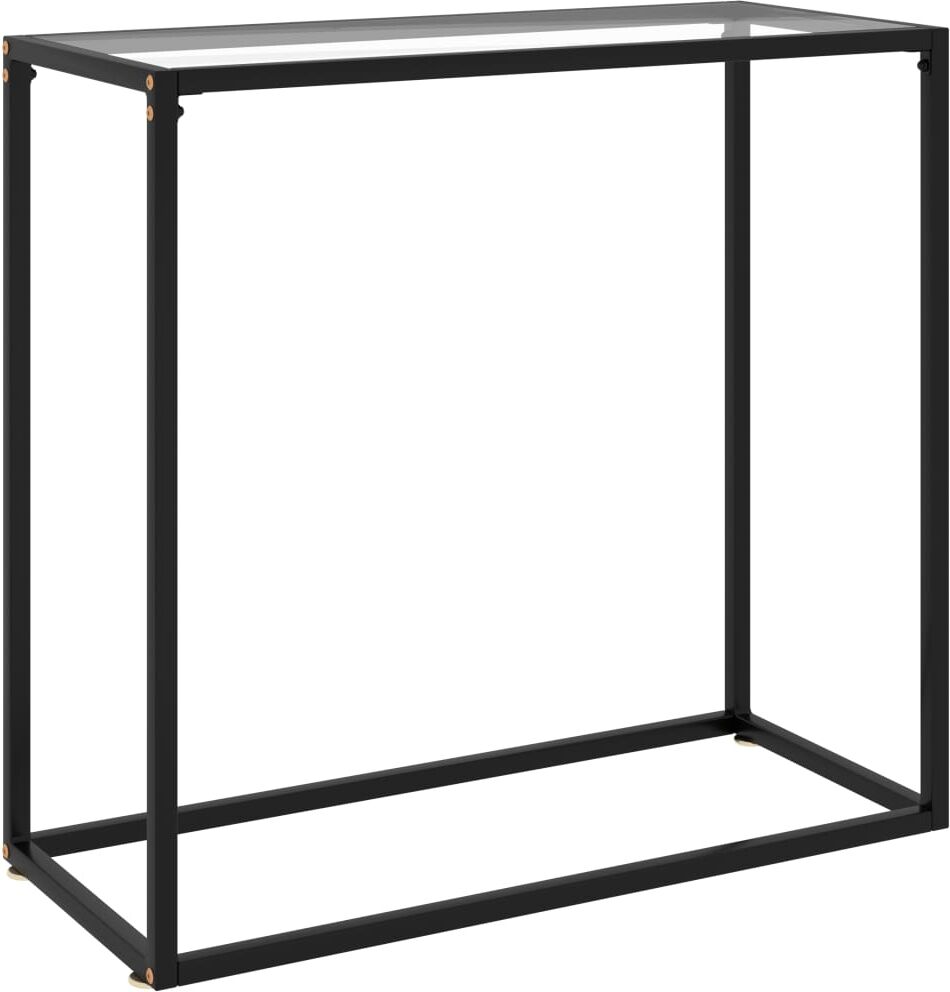 vidaXL Mesa consola vidrio templado transparente 80x35x75 cm