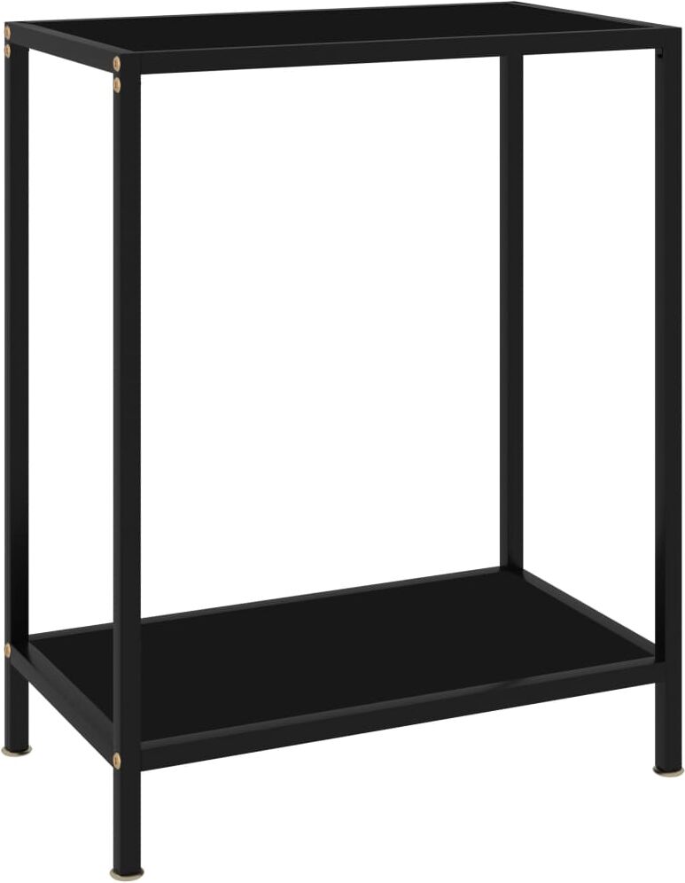 vidaXL Mesa de consola negro vidrio templado 60x35x75 cm