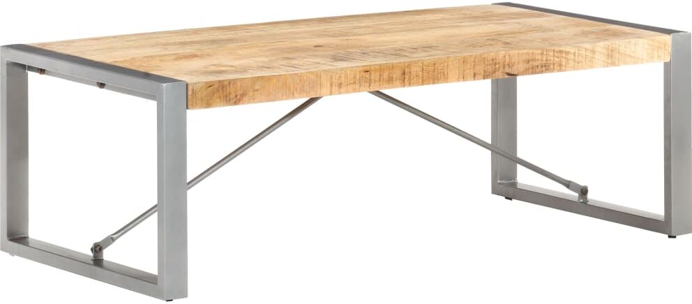 vidaXL Mesa de centro madera de mango rugosa 120x60x40 cm