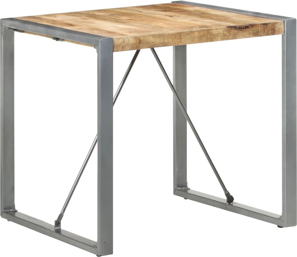 vidaXL Mesa de comedor madera de mango rugosa 80x80x75 cm