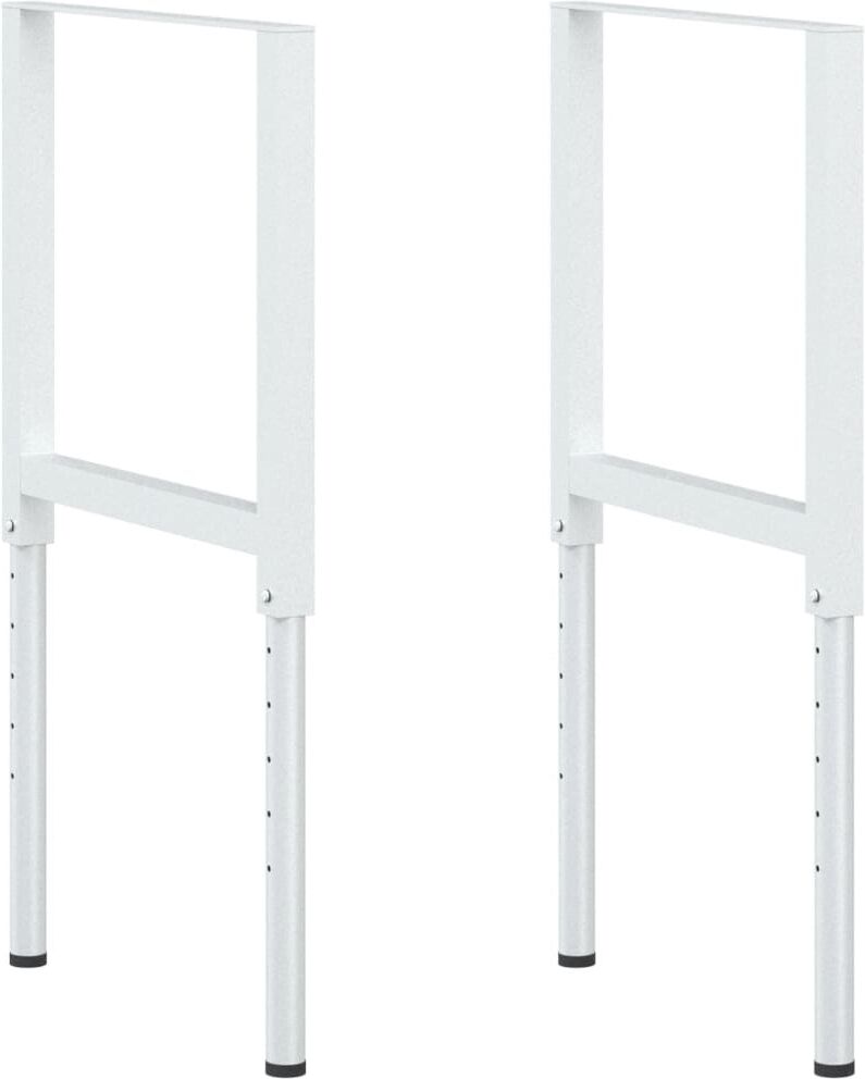 vidaXL Estructura de banco de trabajo 2 uds metal 55x(69-95,5)cm gris