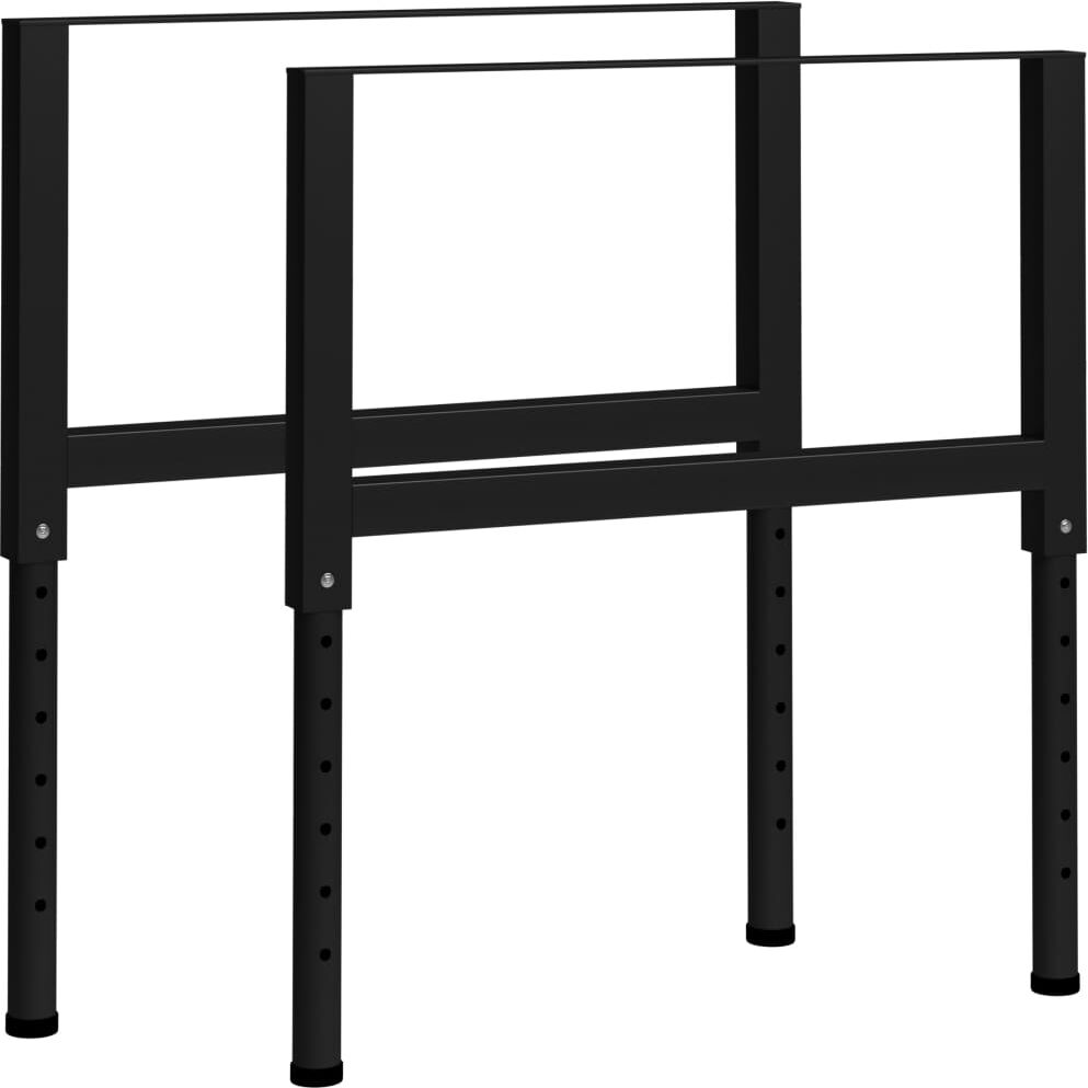 vidaXL Estructura de banco de trabajo 2 uds metal 85x(69-95,5)cm negro