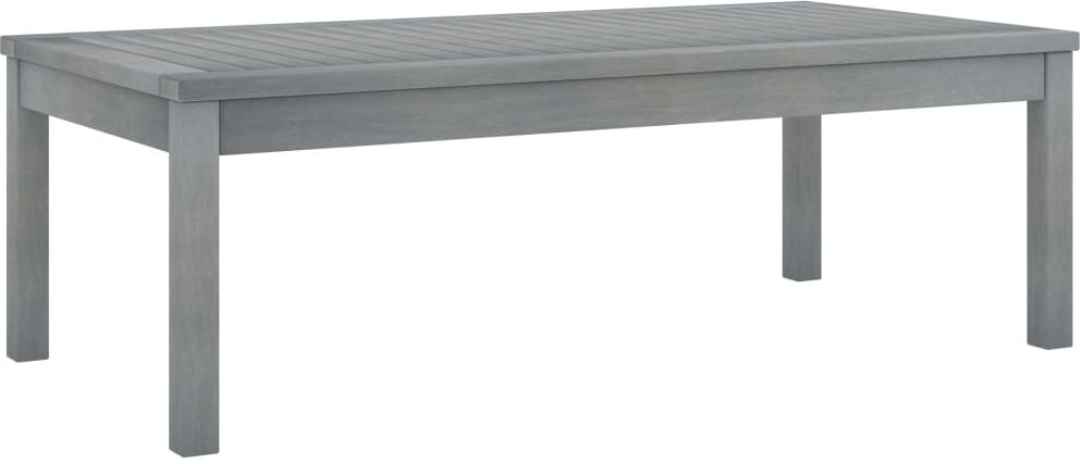 vidaXL Mesa de centro de madera maciza de acacia gris 100x50x33 cm