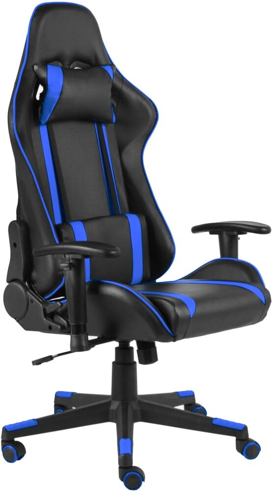 vidaXL Silla gaming giratoria PVC azul