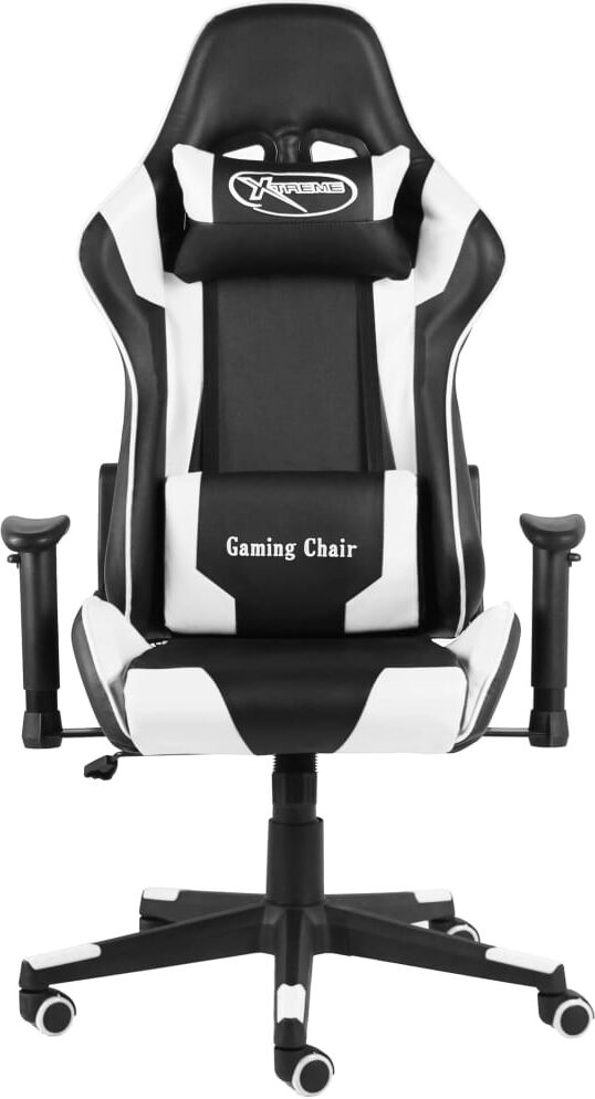 vidaXL Silla gaming giratoria PVC blanco