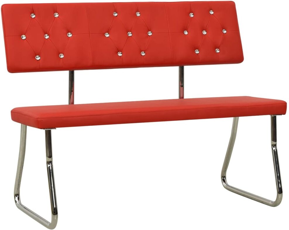 vidaXL Banco de cuero sintético rojo 110 cm