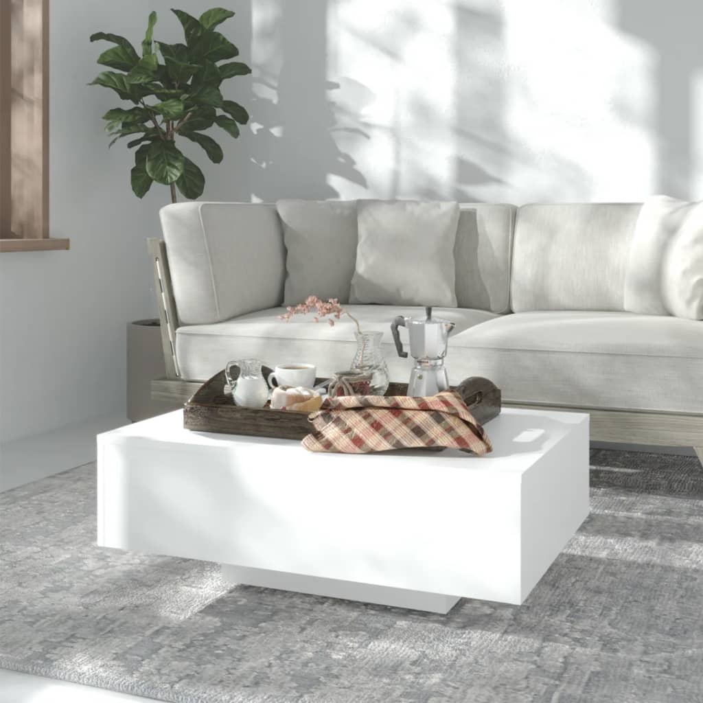 vidaXL Mesa de centro madera contrachapada blanco 85x55x31 cm