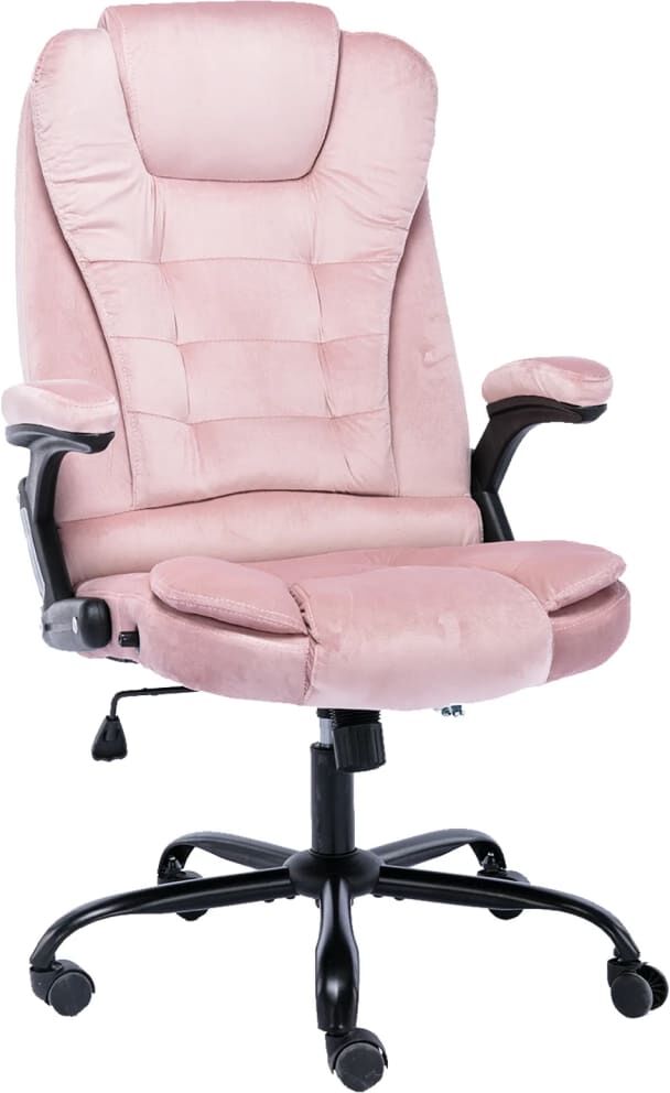 vidaXL Silla de oficina de terciopelo rosa