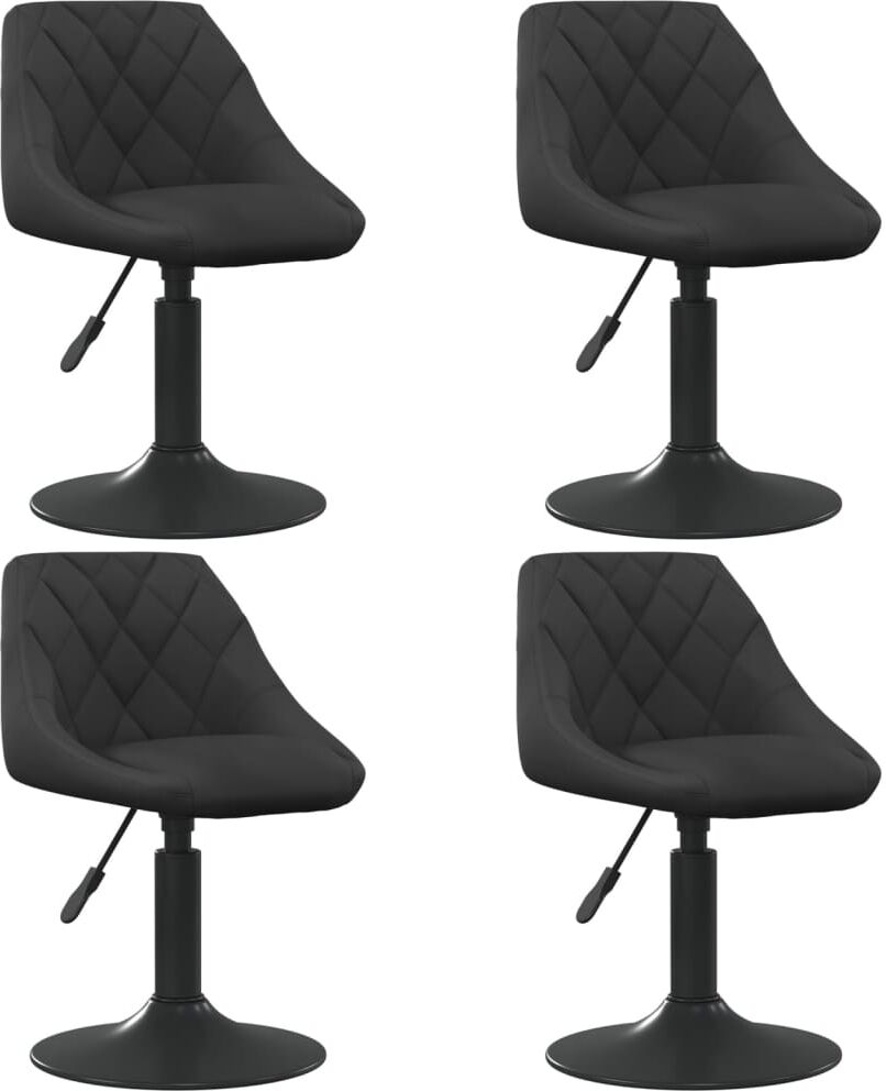 vidaXL Sillas de comedor giratorias 4 unidades terciopelo negro