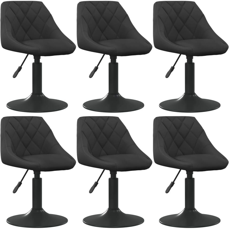 vidaXL Sillas de comedor giratorias 6 unidades terciopelo negro