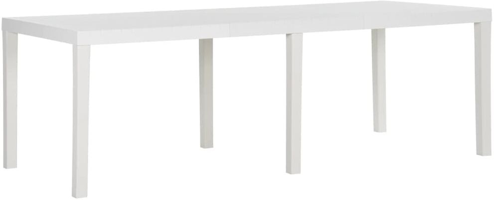 vidaXL Mesa de jardín PP blanco 220x90x72 cm